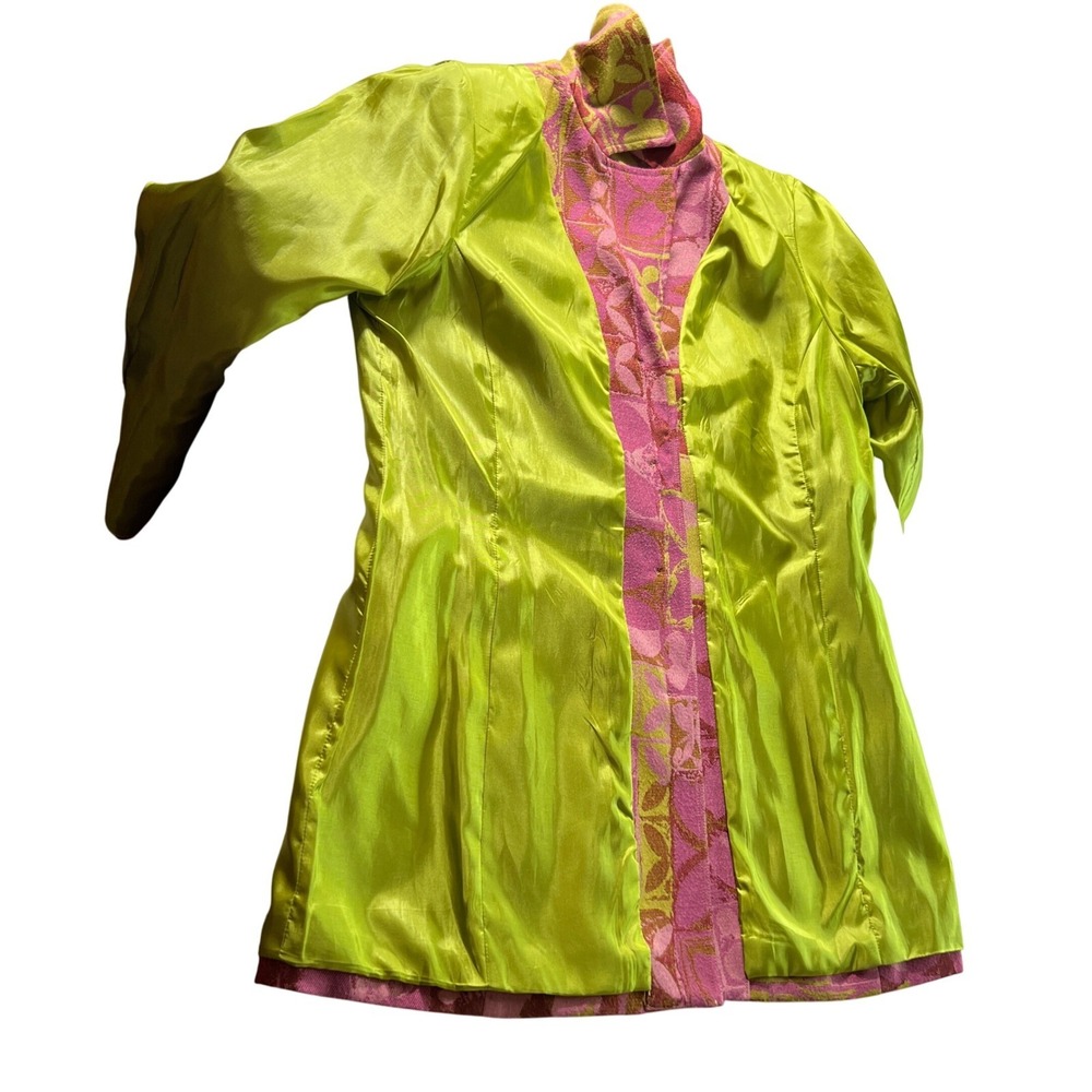Vintage Y2K Psychedelic Floral Blazer‎ 90s Mod Retro Pink Green Statement Jacket - Picture 9 of 12